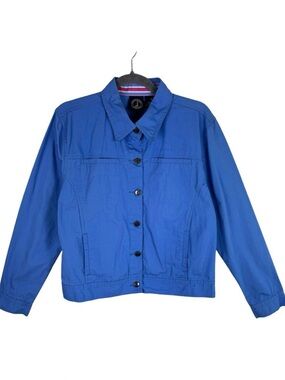 Lighthouse Apparel 100% Cotton Periwinkle Button Up Light Denim Jacket‎ Size M